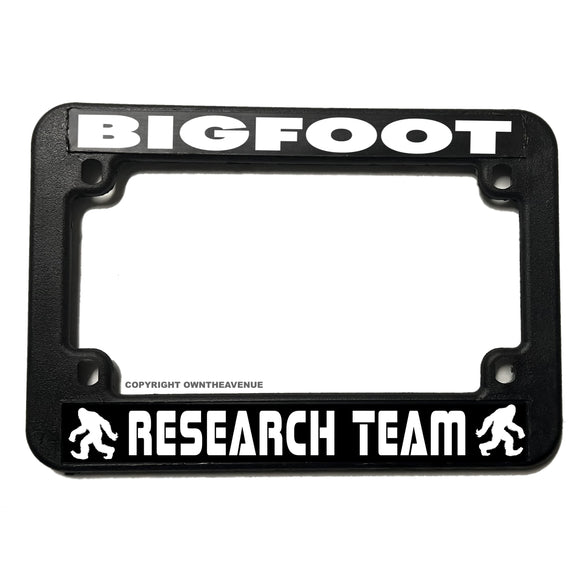 Bigfoot Research Team Funny Joke Motorcycle License Plate Frame