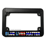 Blue Lives Matter Support Police Blue USA Flag Motorcycle V01 License Plate Frame