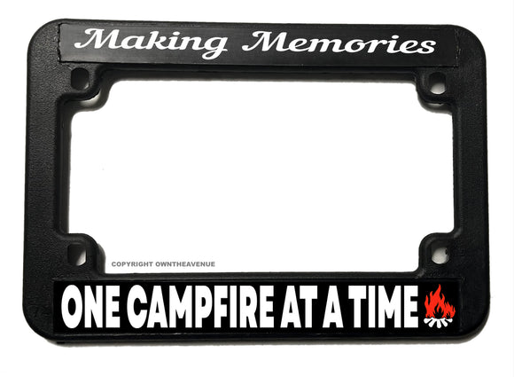 Making Memories Camping Nature Outdoors Motorcycle License Plate Frame