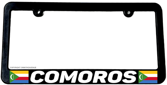 Comoros World Country Flag Car Truck Auto License Plate Frame