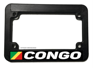 Congo World Country Flag Motorcycle License Plate Frame