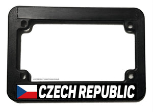 Czech Republic World Country Flag Motorcycle License Plate Frame