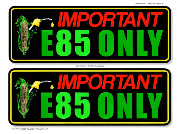 2 Pack Important Ethanol E85 Vinyl Decal Sticker Corn Fuel Race Motorcycle Drift - OwnTheAvenue