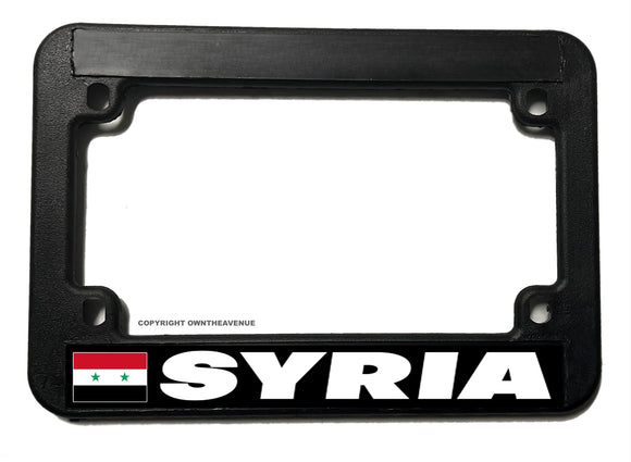 Syria Syrian World Flag Country Motorcycle License Plate Frame