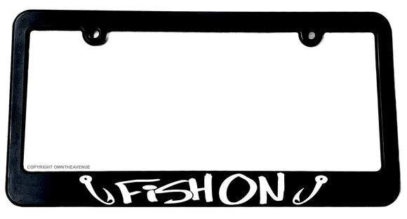 Fish On Fishing Funny Humor Joke Model 2 License Plate Frame