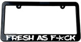 JDM Fresh As F*ck White Race Drift Low Turbo Slim Black License Plate Frame - OwnTheAvenue