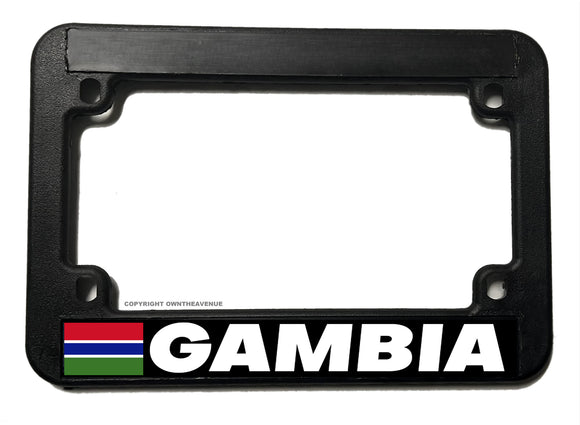 Gambia World Country Flag Motorcycle License Plate Frame