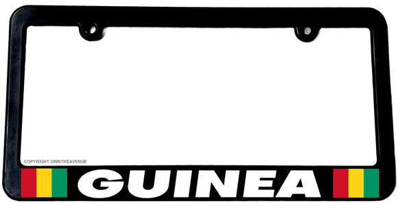 Guinea World Country Flag Car Truck Auto License Plate Frame