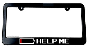 Low Battery Help Me Hybrid Electric Car Funny Joke JDM Slim License Plate Frame - OwnTheAvenue