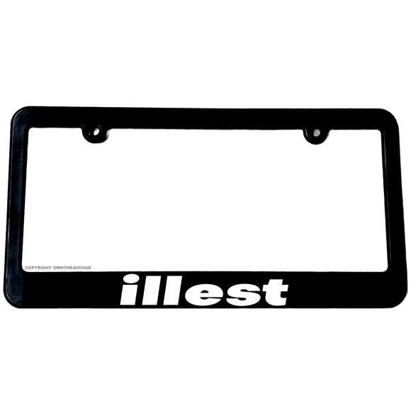 Illest Racing Drifting Black License Plate Frame JDM Auto - OwnTheAvenue