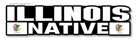 Illinois Native Flag Car Truck Window Bumper Laptop Sticker Decal 6