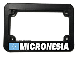 Micronesia World Country Flag Motorcycle License Plate Frame