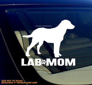 Lab Mom Labrador Retriever Pet Dog Vinyl Decal Sticker 4" Inches White - OwnTheAvenue