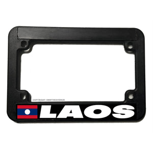 Laos World Country Flag Motorcycle License Plate Frame