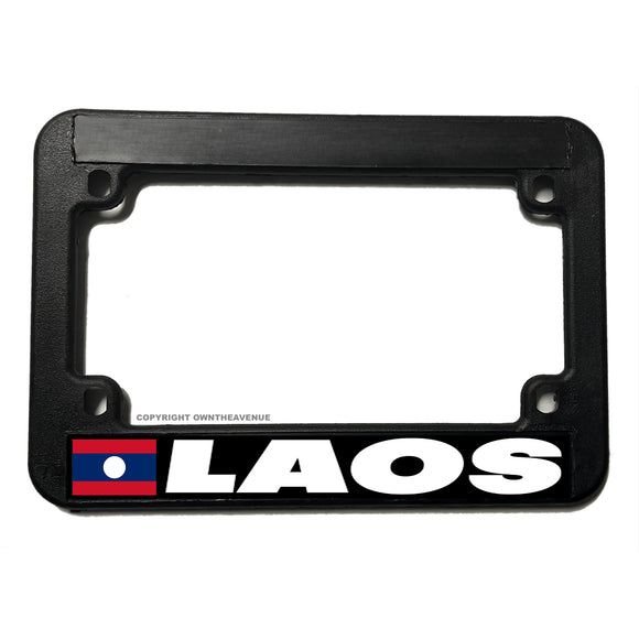 Laos World Country Flag Motorcycle License Plate Frame