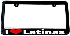 I Love Latinas Spanish Caribbean Funny Mami Latino Car License Plate Frame - OwnTheAvenue