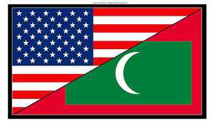 USA American Maldives World Flag Country Vinyl Sticker Decal 3.5" - OwnTheAvenue