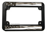 Subdued Subdue USA American Flag Wavey Style Motorcycle License Plate Frame