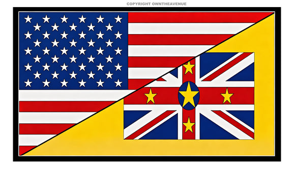 USA American Niue World Flag Country Vinyl Sticker Decal 3.5