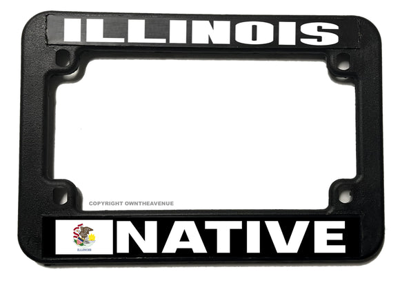 Illinois Native Motorcycle License Plate Frame