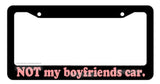 NOT my boyfriends car JDM Racing Drifting Pink Girl Auto License Plate Frame - OwnTheAvenue