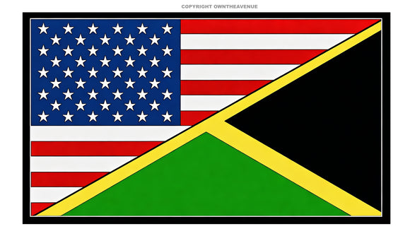 USA American Jamaica Jamaican World Flag Country Vinyl Sticker Decal 3.5