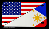 USA American Philippines World Country Flag Motorcycle Metal License Plate