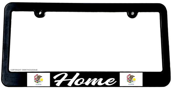 Home Illinois Flag Car Truck Auto License Plate Frame