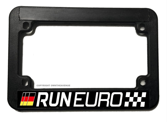 Run Euro German Flag Stripe Racing Motorcycle License Plate Frame