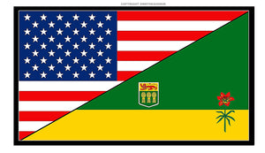 USA American Saskatchewan World Flag Country Vinyl Sticker Decal 3.5" - OwnTheAvenue