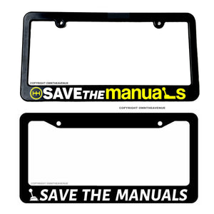 x2 Save The Manuals Manual Transmission Stick Shift JDM Drift License Plate Frame