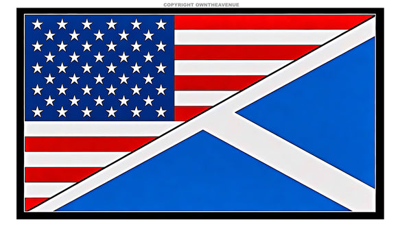 USA American Scotland Scottish World Flag Country Vinyl Sticker Decal 3.5