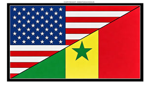 USA American Senegal World Flag Country Vinyl Sticker Decal 3.5" - OwnTheAvenue