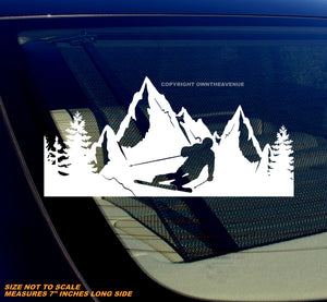 Skiing Mountains Forest Winter Sports Car Truck Vinyl Sticker Decal 7" - OwnTheAvenue