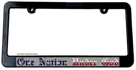 One Nation Under God USA American Flag Slim License Plate Frame V01 - OwnTheAvenue