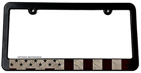 US USA Civil Peace Flag 50 Star Subdue Grunge License Plate Frame - OwnTheAvenue