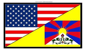 USA American Tibet World Flag Country Vinyl Sticker Decal 3.5" - OwnTheAvenue