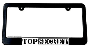 Top Secret Black License Plate Frame Funny Joke Sports Racing Car - OwnTheAvenue