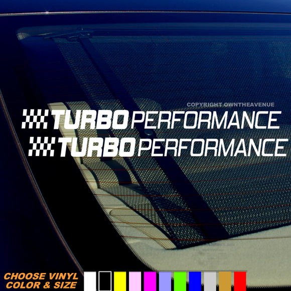 x2 Turbo Performance Racing Drifting Vinyl Sticker Decals