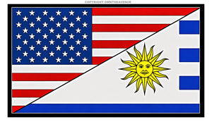 USA American Uruguay World Flag Country Vinyl Sticker Decal 3.5" - OwnTheAvenue