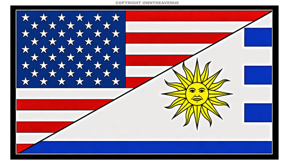 USA American Uruguay World Flag Country Vinyl Sticker Decal 3.5