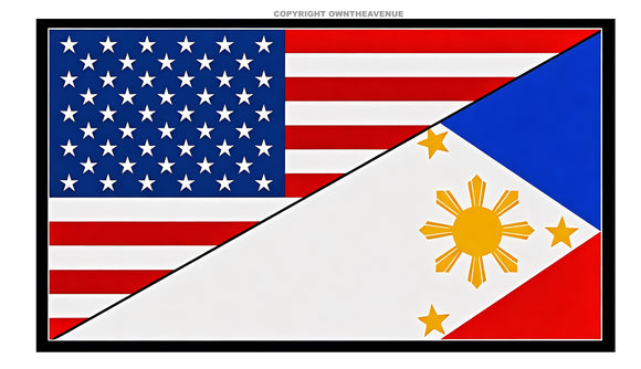 USA American Philippines World Flag Country Vinyl Sticker Decal 3.5