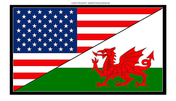 USA American Wales Welsh World Flag Country Vinyl Sticker Decal 3.5