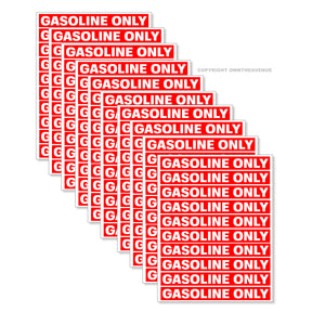 x100 Gasoline Only Fuel Labels Vinyl Sticker Decal - 3" Inches Long Each