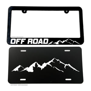 2 Pack - Off Road Mountains Nature Hiking Camping Slim License Plates