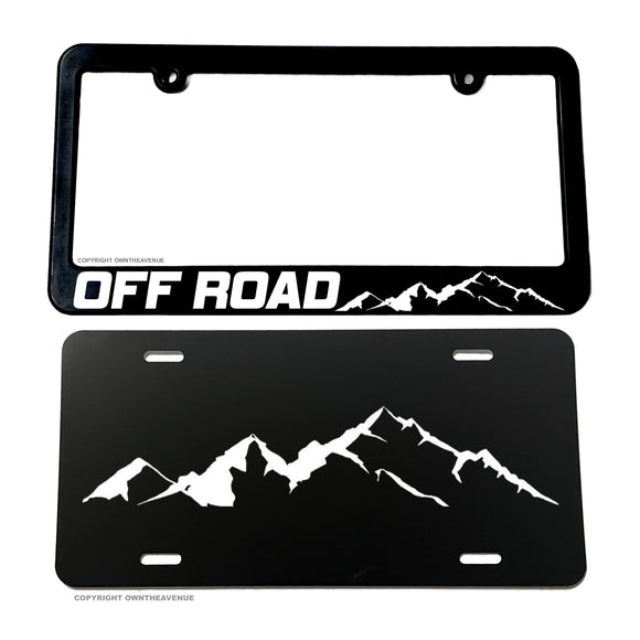 2 Pack - Off Road Mountains Nature Hiking Camping Slim License Plates