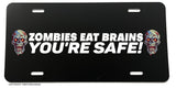 Zombies Eat Brains Horror Funny Living Zombie Dead Car License Plate Cover