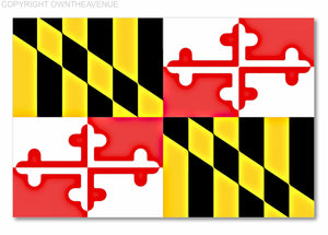 Maryland State Flag MD Car Truck Window Bumper Cup Cooler Vinyl Decal Sticker 4" - OwnTheAvenue