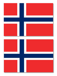 x2 Norway Norwegian Country Flag Car Truck Window Bumper Vinyl Sticker Decal 4" - OwnTheAvenue