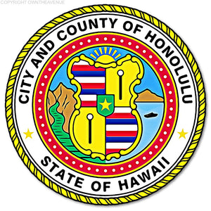 Honolulu Hawaii Seal Car Truck Window Bumper Cooler Cup Vinyl Decal Sticker 4" - OwnTheAvenue